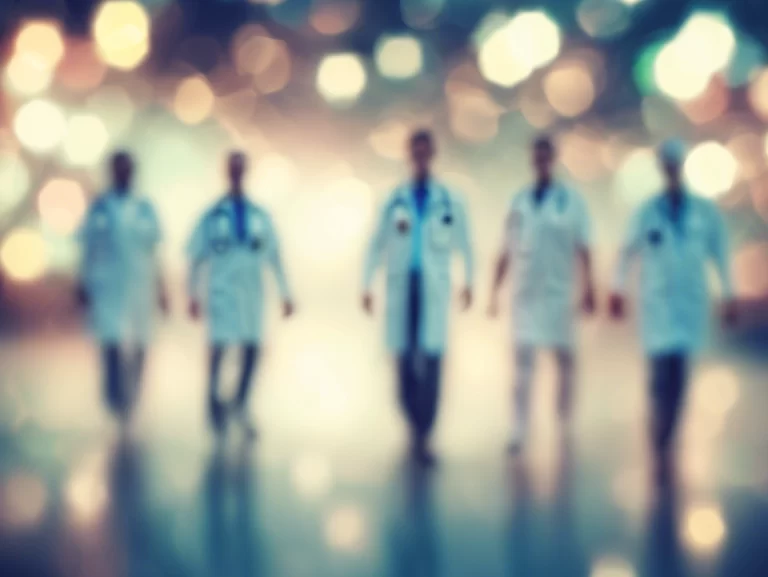 blurry picture of a group of doctors walking
